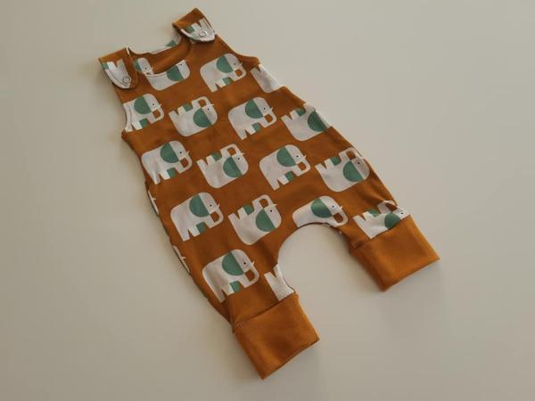 Strampler Elefanten Ocker